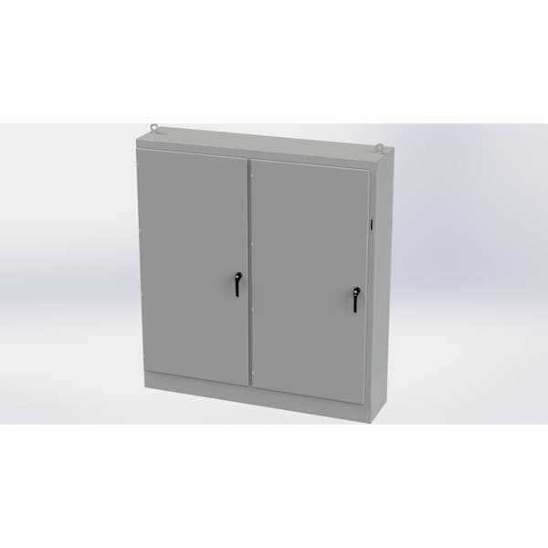 3 Point Latch with Coinproof/Padlock Handle Electrical Enclosures, 84 in H, 18 in D, 77-3/4 in W